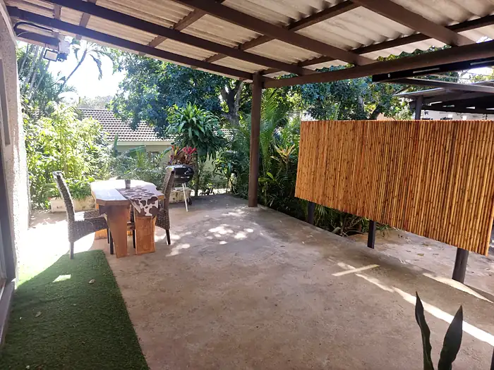 The covered patio at Unit 4