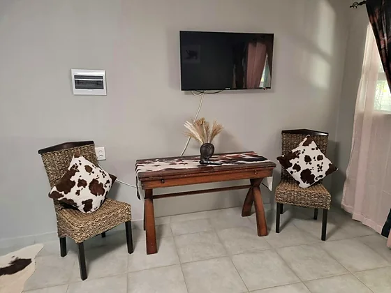 Dining area and TV in Unit 4
